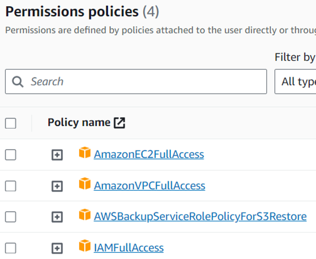 Permissions policies